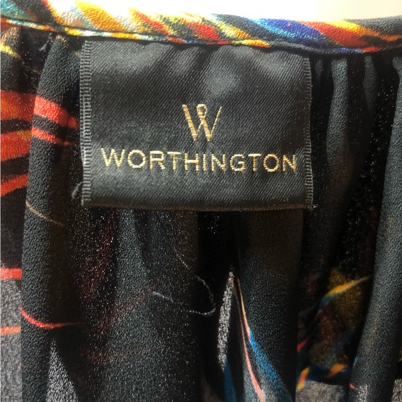 Worthington 🅝🅦🅞🅣 Semi-sheer Sleevless Blouse Size L - Picture 3 of 7